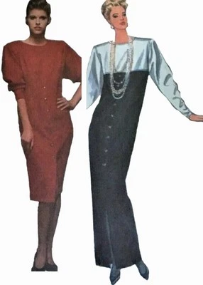 1980s Batwing Yoked Button Thru Dress Midi Maxi Style 4933 Sewing Pattern Blair - Image 1 of 3