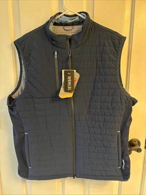 Puma Golf Men's Scotia Quilted Vest Primaloft Water Repellent L Navy Blazer Blue - Image 1 of 4