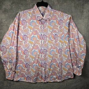2 Alan Flusser Mens XL Shirt Paisley Print Long Sleeve Button Down Colorful  - Picture 1 of 13