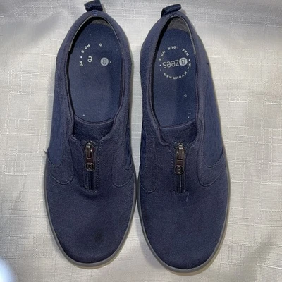 Bzees Women's Poetic Washable Sneakers Size 38.5 US 7.5-8 Navy Zippers Comfort - Image 1 of 4
