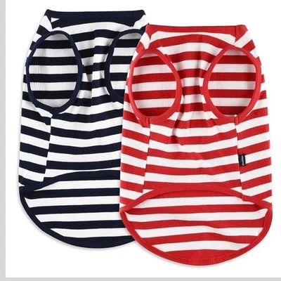 Dog Shirt Striped And Stretchy Vest For Large Dogs.2Pack Red And Blue Size-5XL - Image 1 of 4