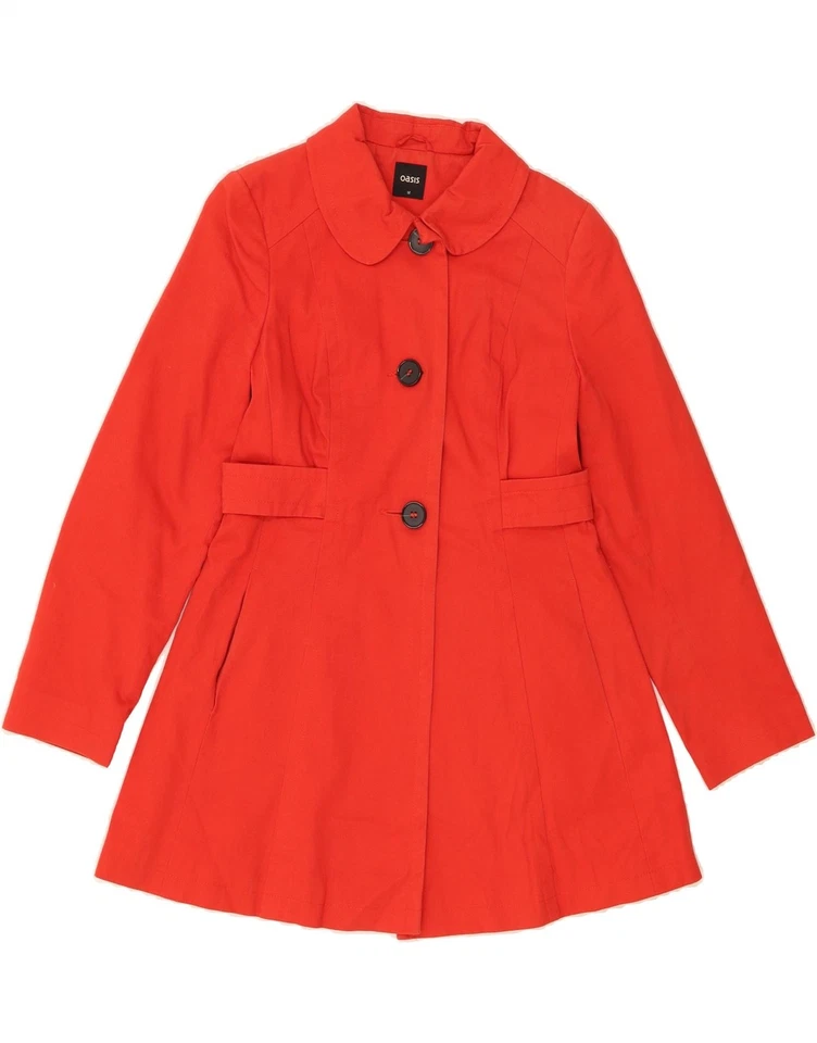Trench coat feminino OASIS Reino Unido 12 algodão vermelho médio AS01 - Imagem 1 de 3