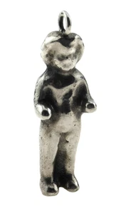 Dije colgante de estatuilla de muñeca antigua de pie de plata de ley 925 - Imagen 1 de 9