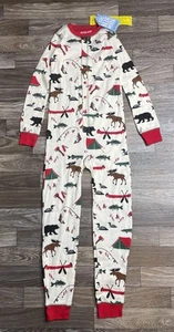 Little Blue House Union Suit Kids Pajamas “Happy Camper” Butt Flap Sz 6 Cotton - Picture 1 of 8