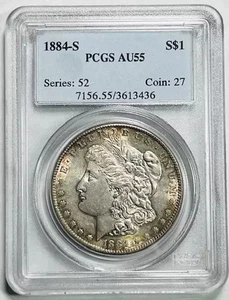 1884 S Morgan Silver Dollar PCGS AU-55 Good Look! - Picture 1 of 2
