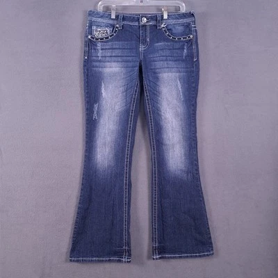Jeans Vanity Mujer 30 Azul Premium Denim Original Bootcut Estrás Lentejuelas Foto 1 de 4