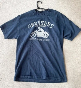 Johnson Motors Steve Greasers Mod Crushers distressed L blau Shirt neu ohne Etikett - Bild 1 von 7