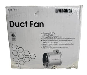 New 625-AF8 DiversiTech 420 CFM 120VAC Duct Fan | For Hard to Cool Rooms |  +Box - Picture 1 of 3