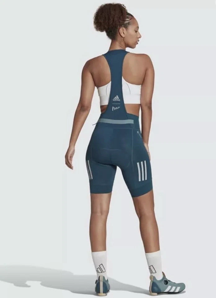 adidas Women’s LARGE PARLEY BIB Cycling Shorts Bodysuit Reflective HM3159