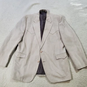Circle S Blazer Sport Coat Jacket 46L Gray Western Rockabilly Cowboy Yoked - Picture 1 of 20