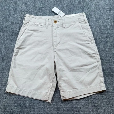American Eagle Lived In Khaki Shorts Mens 28 Beige At The Knee Flex Chino NEW - Image 1 of 4