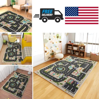 Alfombra educativa mapa de la ciudad 31 por 47 pulgadas para autos sala de juegos interactiva diversión Foto 1 de 4