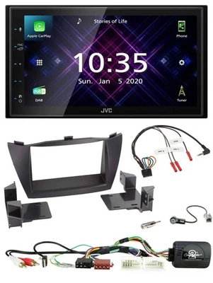JVC DAB 2DIN Lenkrad Bluetooth USB Autoradio für Hyundai Tucson 2010-2015 schwar - Bild 1 von 4