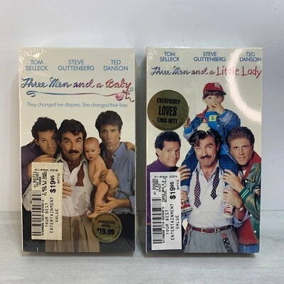 THREE MEN AND A BABY and LITTLE LADY VHS NEW Factory Sealed Free Shipping 🔥🚐 Foto 1 de 4