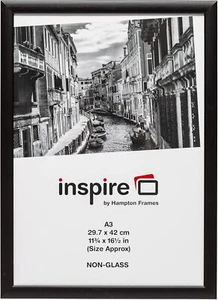 Hampton Frames BLACKWOOD Pine Poster Certificate Photo Frame Plexi Black A3 (30 - Picture 1 of 3