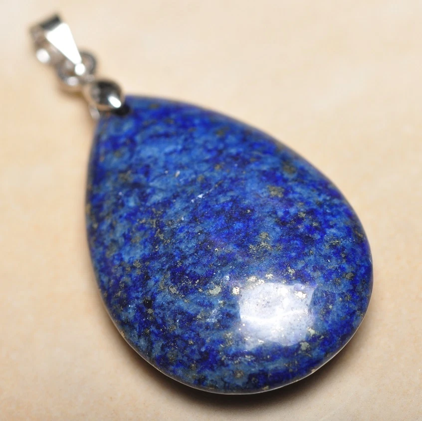 Colgante de piedras preciosas naturales de jaspe lapislázuli pirita azul de 1,5" 18 quilates en peso usado #P12538 Foto 1 de 1