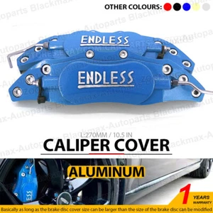 2x 27cm Blue ENDLESS Brake Caliper Cover Metal Style Disc Universal Front Kit - Picture 1 of 9