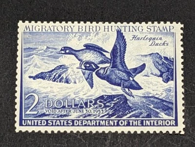 US 2 Dollar Department of Interior-Migratory Bird Hunting Stamp 1952 MNH #RW 19 - Image 1 of 2