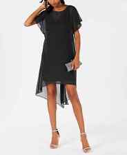 Adrianna Papell Womens Black Chiffon Overlay Party Cocktail Dress L BHFO 3936