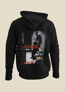 Leon - Japanese Movie Poster inspired Unisex Black Hoodie - Picture 1 of 1