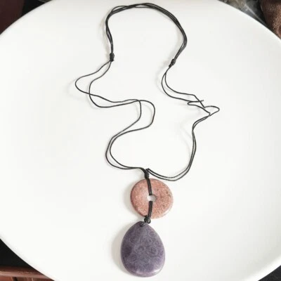 Nuevo Collar Colgante Piedra Chicos Ajustable Regalo Moda Mujeres Vacaciones Joyería Foto 1 de 4