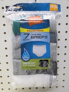 7pr Boy's Hanes Color Briefs Underwear size M 10-12 Value Pack - Picture 1 of 2