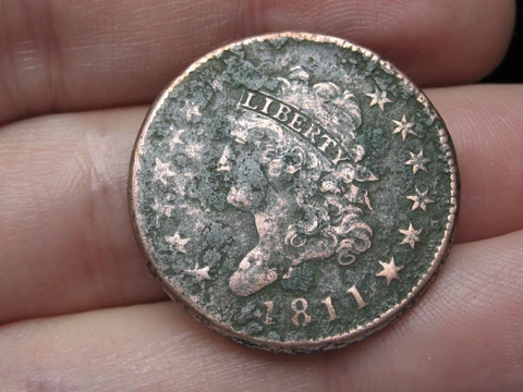 1811 Classic Head Large Cent Penny- Normal Date, VF Obverse Details Cover