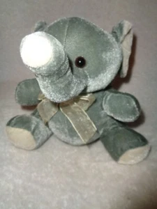 Elephant Novelty Safari Animal Coin Bank VTG Hugfun 6" Gray Plush Velvety soft  - Picture 1 of 8