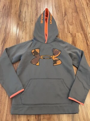 Sudadera Under Armour Niño Mediana Juvenil Tormenta Gris Naranja Sudadera con Capucha Regalo de Vacaciones Foto 1 de 4