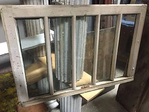 Unikat um 1920 Mission Stil 5 Scheiben Fensterrahmen Flügel 32" x 21" - 5 x 18" GLS - Bild 1 von 12