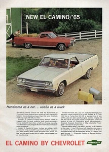 1965 Chevy El Camino Original Color Print Ad - Picture 1 of 1
