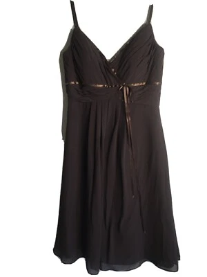 Mujer Vestido de Fiesta Marrón Chocolate B2 Talla 8 Noche Fiesta Cóctel Foto 1 de 4
