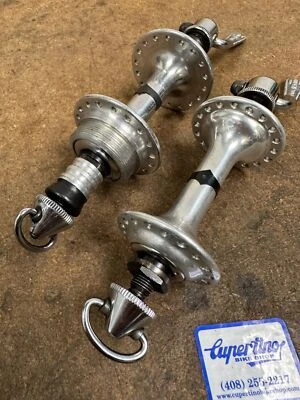 Vintage Campagnolo Record Low Flange Hubset  Record 36h Very Good Campy - Image 1 of 4