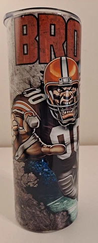 Browns Dawg Tumbler - Stainless Steel with lid- 20-Ounce 8.25"H x 3"D Cover