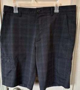 Greg Norman Mens 34 Black Flat Front Golf Chino Shorts - Picture 1 of 3