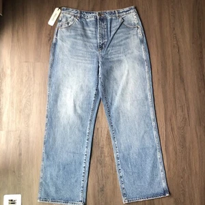 ROLLA'S Heidi Jeans Womens 34 Blue NWT High Rise Relaxed Straight Loose Baggy - Picture 1 of 12