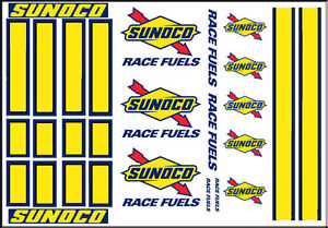 NEW PEEL AND STICK 1:64 SCALE HOT WHEELS RACING STRIPES SUNOCO RACING DECALS