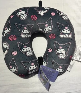 Kuromi Travel Comfort Pillow Roses Are Cute Black & Pink 12x13 - Picture 1 of 5
