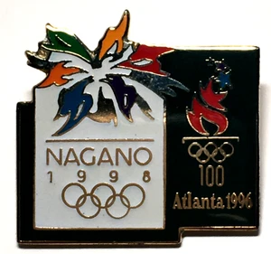 Olympic Pin ~ NAGANO 1998 ~ Atlanta 1996 - Picture 1 of 6