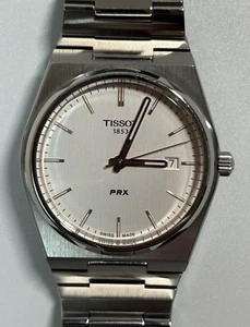 TISSOT T137410A PRX Datum Quarz Silber SS × SS nur Gehäuse selten benutzt - Bild 1 von 17