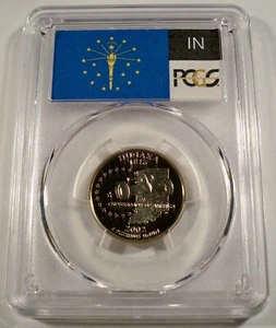 2002-S 25c CLAD PCGS PR70DCAM INDIANA QUARTER PROOF DEEP CAMEO PR 70 DC - Picture 1 of 3