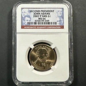 2007-P $1 John Adams Presidential Dollar SMS, NGC MS66 (85186) - Picture 1 of 2
