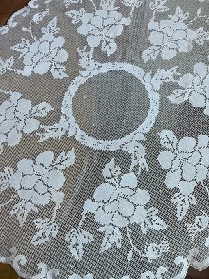 Linda rede antiga filete renda guardanapo renda floral vintage - Imagem 1 de 4