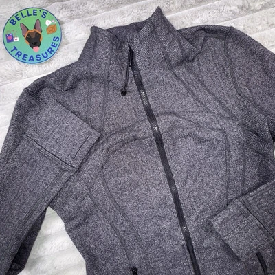 Lululemon Define Jacket Variegated Knit Heathered Herringbone Gray Black Size 10 - Image 1 of 4