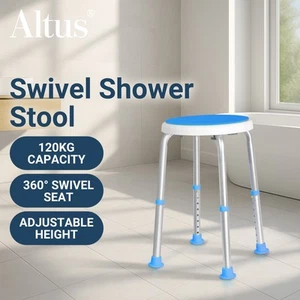 Altus Adjustable Shower Chair with Back and Arms Bath Stool Bench for Elderly - Picture 1 of 54