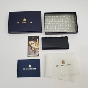 Portachiavi lungo 6 ganci vintage Ettore Bugatti EB collezione pelle nera con scatola - Foto 1 di 15