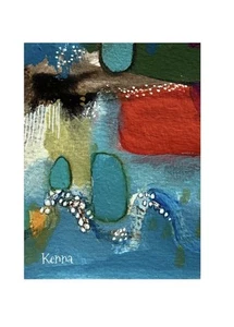 Aceo Painting Original Art Card by Kenna Abstract 2.5” X 3.5” Signed - Picture 1 of 3
