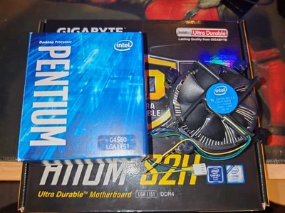 Lot Carte Mère Gigabyte H110M-S2H + Intel Pentium+ Ventirad - Photo 1/4