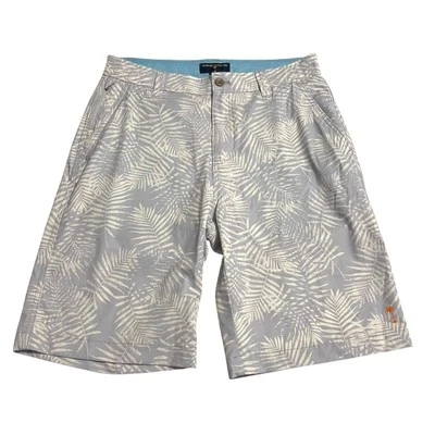 Pantalones Cortos Margaritaville Para Hombres Talla 30 Gris Palma Tropical Elastizados Golf Board Shorts Foto 1 de 4