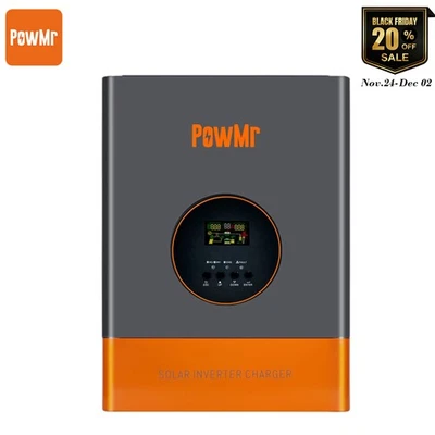 POWMR 5KW 48V Hybrid Solar Inverter 110V/220V Split Phase 120A Controller Peak 15000W